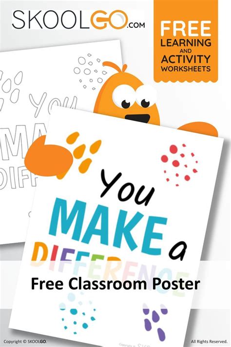 Free You Make a Difference Classroom Poster | Classroom posters free ...