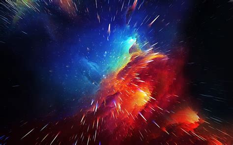 HD wallpaper: Blue red nebula cosmic explosion design, motion, no people, night | Wallpaper Flare