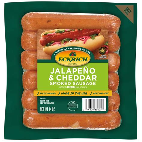 Eckrich Smoked Sausage Links - Jalapeno & Cheddar - Shop Sausage at H-E-B