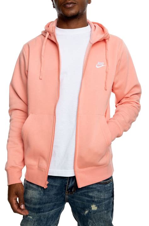 Sportswear Club Fleece Zip-Up Hoodie Pink Quartz/White | Nike fleece hoodie, Sportswear, Pink hoodie