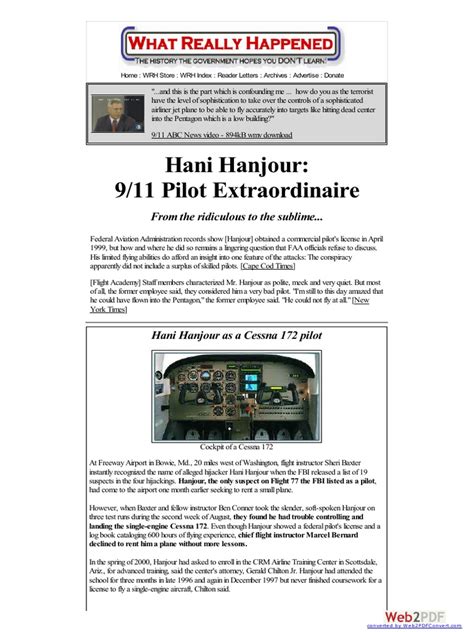 Hani Hanjour - 9-11 Pilot Extraordinaire Www-Whatreallyhappened-Com PDF ...