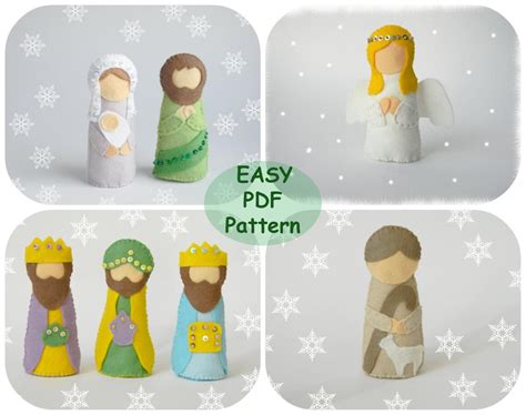 Felt Nativity Set Pattern Felt Nativity scene Christmas | Etsy ...