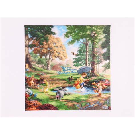 Bruce Reitherman Signed "Winnie the Pooh and The Honey Tree" 18x24 Canvas Art Display Inscribed ...