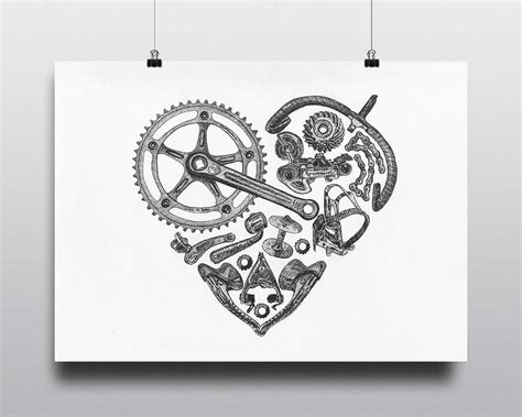 Bicycle Art Print Bike Art Print Vintage Bicycle Art : - Etsy