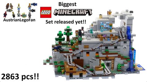 Lego Minecraft 21137 The Mountain Cave - Lego Speed Build Review - YouTube