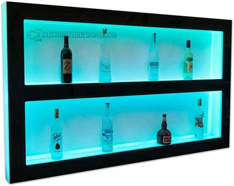 Modern Bar Wall Display Shelving from $399 - Our led lighted display shelving is a great way to ...