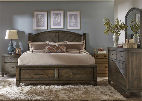 Dallas Designer Furniture | Modern Country Bedroom Set with Storage Bed