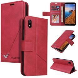 GQ.UTROBE Right Angle Silver Pendant Leather Wallet Phone Case for Mi Xiaomi Redmi 7A - Red ...