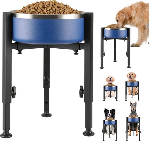 PROERR Single Dog Bowl Stand,Tall Dog Food Stand Adjustable Wide 7-10.5 ...