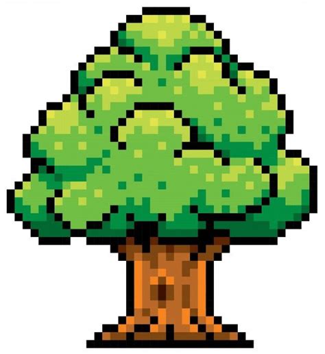 Premium Vector | Tree pixel design | Pixel art design, Pixel art, Easy pixel art