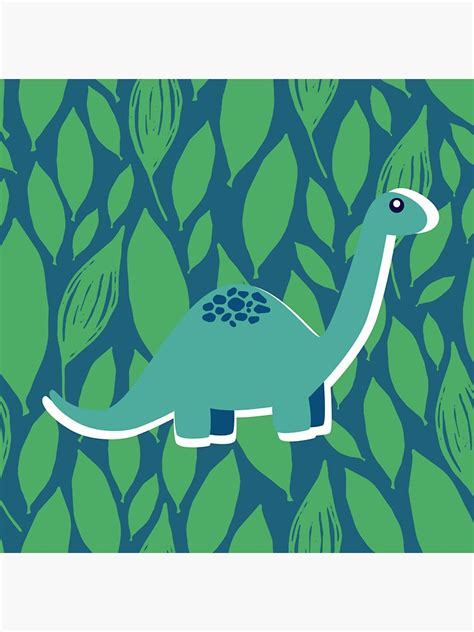 "Dinosaur Leaf Pillow, Brontosaurus, Apatosaurus, Jurassic Era" Sticker for Sale by Carolanne112 ...