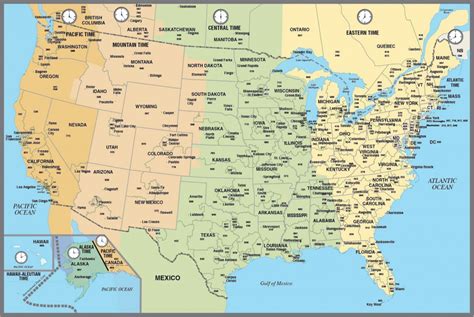 Printable North America Time Zone Map - Printable Maps