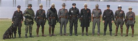 Rhode Island State Police Uniforms (L-R) K-9 Utility, SWAT, Winter Patrol, Winter with Cold ...