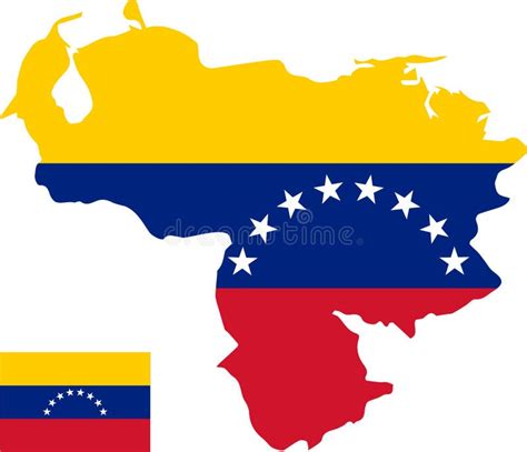 Vector Map of Venezuela with Flag. Isolated, White Background Stock Illustration - Illustration ...