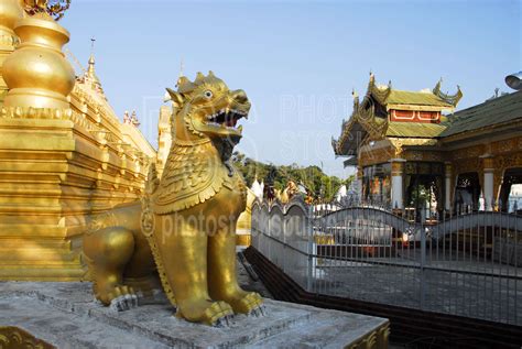 Photo of Kuthodaw Pagoda Chinthe by Photo Stock Source temple, Mandalay, Mandalay Region, Burma ...