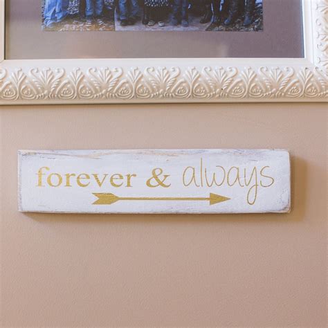 Forever & Always Sign Gallery Wall Sign Gold Arrow Sign