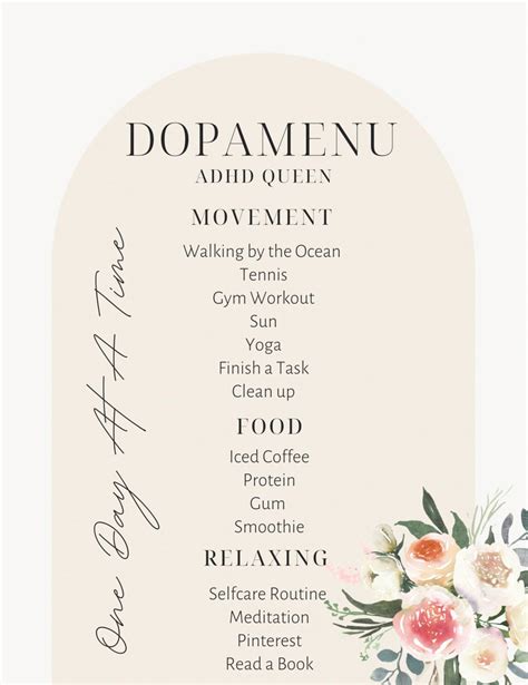 ADHD Dopamine Menu Digital & Printable Customization - Etsy Canada