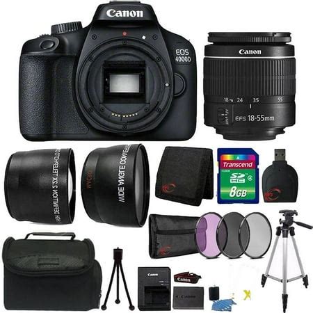 Canon EOS 4000D / Rebel T100 18MP Digital SLR Camera 18-55mm Lens Premium Kit - Walmart.com