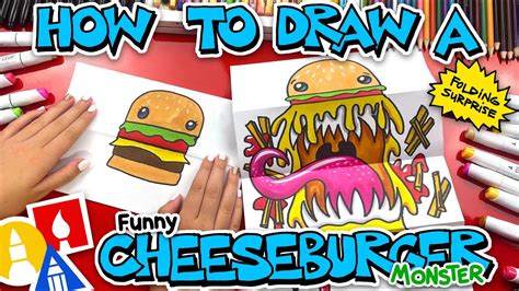 How To Draw A Cheeseburger Monster - YouTube