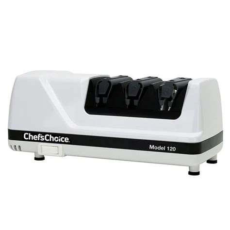 the chef's choice model 130 knife sharpener is white with black trimmings