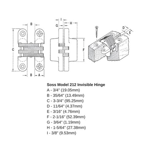 SOSS 212US4 Model 212 Invisible Hinge – Satin Brass | Siggia Hardware