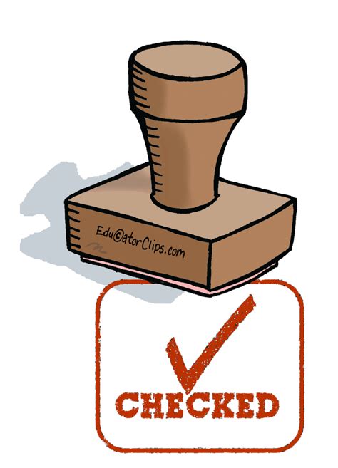 Checked Rubber Stamp Clip Art