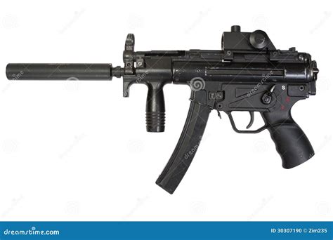 Submachine Gun With Silencer Stock Image | CartoonDealer.com #30307189