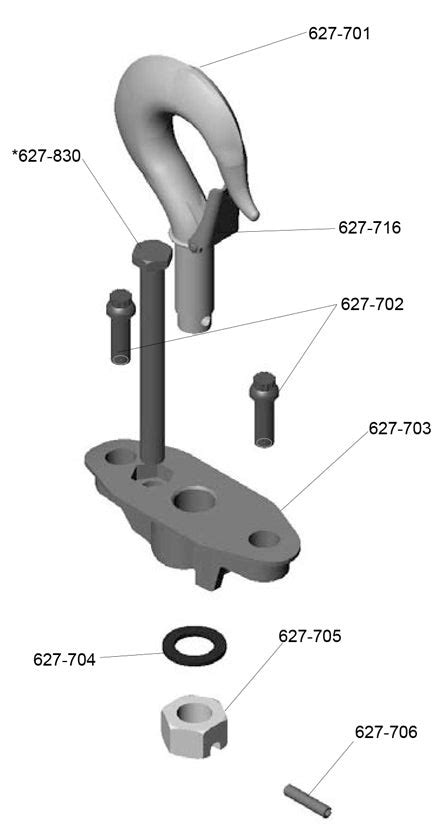 CM Classic Lodestar Hoist Parts| Small Frame- Swivel Hook Suspension – MTN Shop EU