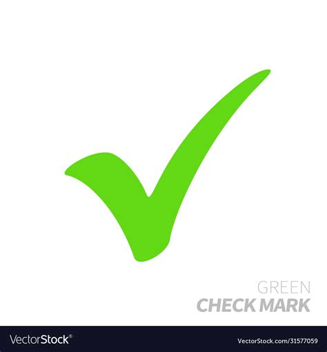 Green check mark Royalty Free Vector Image - VectorStock