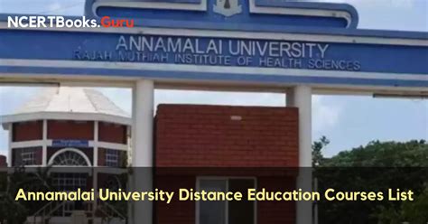 Annamalai University Distance Education Courses List: Diploma, UG, PG,