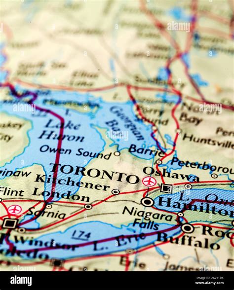 Toronto Canada, on atlas world map Stock Photo - Alamy