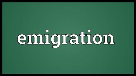 Emigration Meaning - YouTube