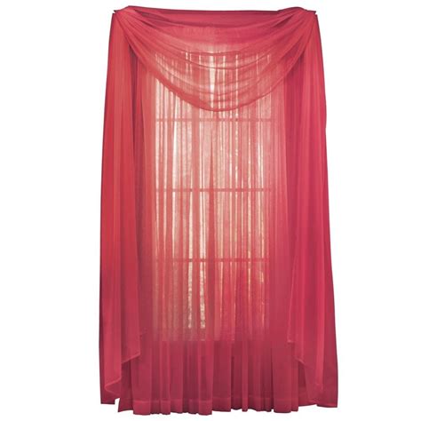 Solid Sheer 215"x60" Window Scarf Curtain, Burgundy, Now you can have a ...