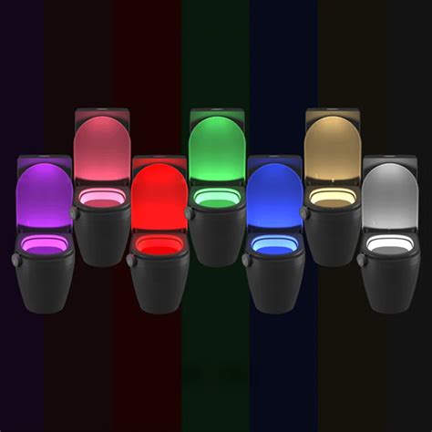 Motion Activated LED Toilet Light,8 Colors Changing Toilet Bowl ...