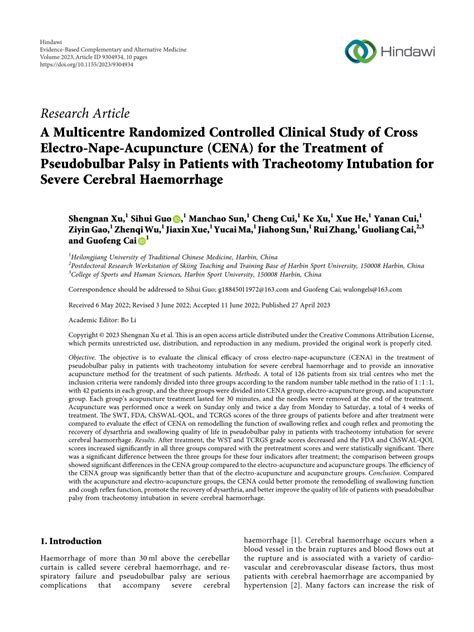 (PDF) A Multicentre Randomized Controlled Clinical Study of Cross ...