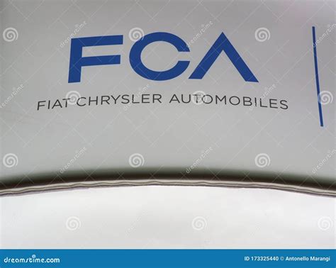 FCA Automotive Logo on Technology Fair Booth Editorial Image - Image of ...