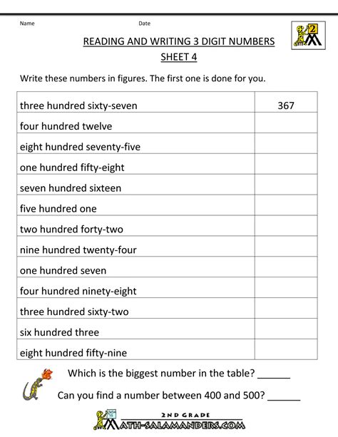 Numbers In Words 1 To 1000 Worksheets