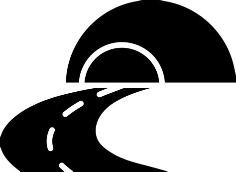 Winding road tunnel icon in Black and White color. 24276602 Vector Art ...