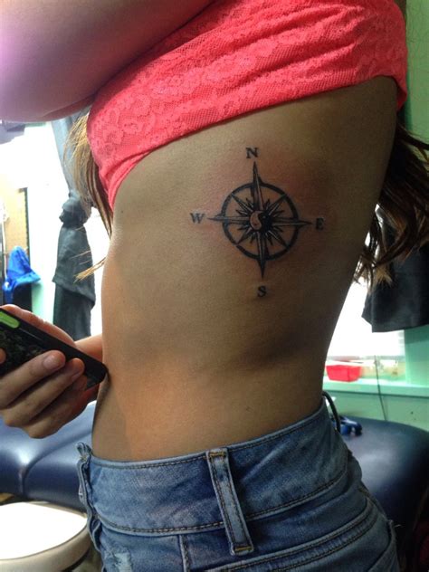 compass tattoo with yin yang symbol on the inside | Compass tattoo, Tattoos, Tatting