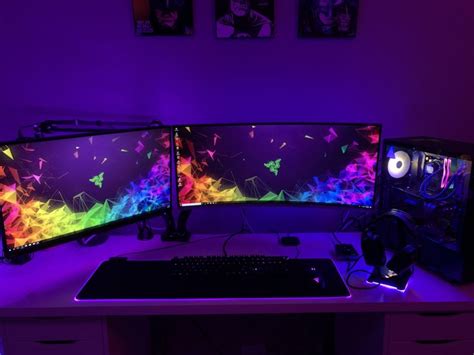 My gaming setup RGB all the way | Gaming setup, Interior led lights, Setup