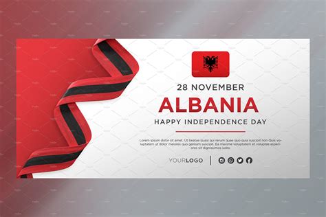 Albania National Day Banner | Photoshop Templates ~ Creative Market