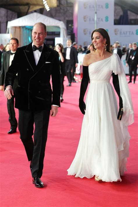 Kate Middleton Looked Glamorous in a White Gown at the 2023 BAFTA Awards