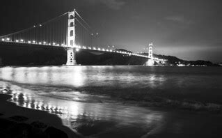 Golden Gate Bridge Night Shot in Black & White | Golden Gate… | Flickr