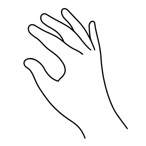 Flat Hand Palm Up Drawing