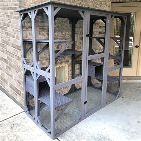 aivituvin Walk-in Extra Large Outdoor Cat Enclosure Connected To House ...