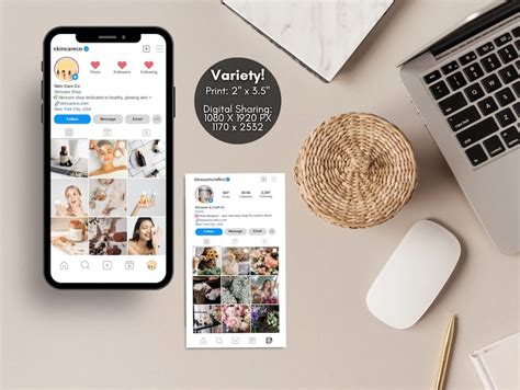 Editable Instagram Business Card Templates Printable Instagram - Etsy