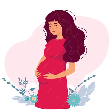 Premium Vector | Pregnant woman background maternity vector illustration