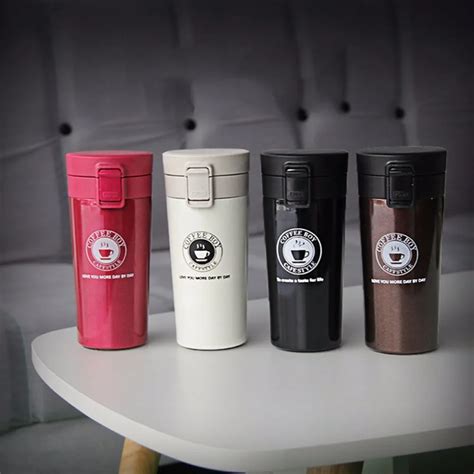 400ML New Thermos Mug Coffee Bouncing Cup with Lid Thermocup Seal Stainless Steel vacuum flasks ...