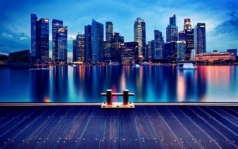 cityscape, Skyscraper, HDR, City, Building, Reflection, Lights, Water, Pier HD Wallpapers ...