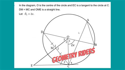 Euclidean Geometry Concepts: Using theorems to solve riders - YouTube